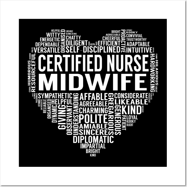 Certified Nurse Midwife Heart Wall Art by LotusTee